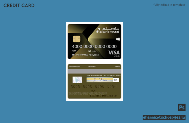 Beispielvorschau der Oman Muscat Bank Visa Infinite Kreditkarte